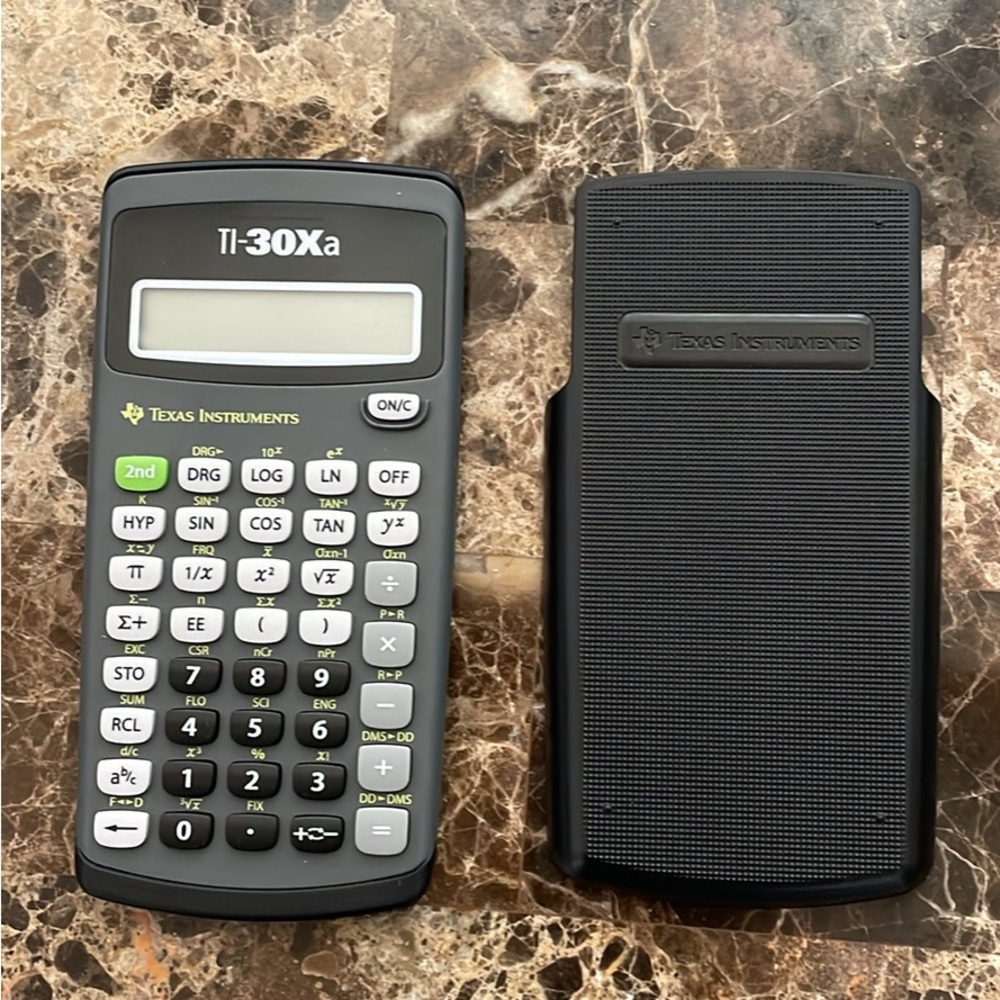 Texas Instruments Black Scientific Calculator with Protective Slide Case